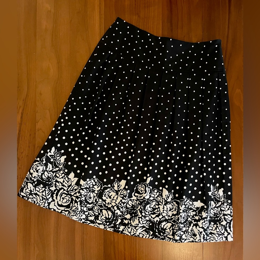 Polkadot & Floral A-Line Skirt